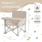 Portable 3-in-1baby Booster Seat With Tray folding High Chair For Travel - White