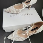 Erijunor Shoes Ivory Lace Satin Bridal Heels Size 8 Wedding Shower New In Box