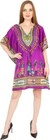 African Kaftan Short Dress Women Caftan Beach  Boho Maxi Dashiki Hippie Purple