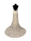 Fitted V-neck Lace Wedding Gown Dress Ivory Cocktail Size 8 L468