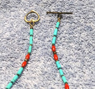 Turquoise Beaded Necklace Sterling Silver Heart Shape Clasp