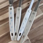 Vintage Atomic Starburst Kitchen Utensils Mcm White Blue Handle Lot Of 4