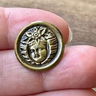 Antique Brass Victorian Cherub Button Floral Angel Baby Stamped Metal 3 4 