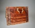 Antique 19c Thai Buddhist Manuscript   Samut Khoi Paper Painting Fragment