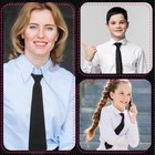 Black Tie For Women  13  Pre-tied Adjustable Women s Ties Skinny Necktie For 