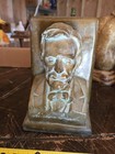 Heavy Vintage Abraham Lincoln Bust Bookends Pair Antique Bronze Color   
