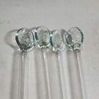4 Vintage Glass Cocktail Stir Sticks Spoons