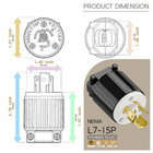 10pack Nema L7-15p Twist Lock Male Plug Connector 15 Amp 277 Volt 2 Pole 3 Wire