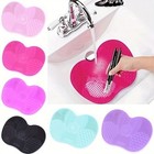 Apple Silicone Brush Cleaning Pad With Suction Cup  Portable Makeup Tool