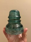Vintage Hemingray No  40 Glass Insulator Aqua Blue Green 4  Tall