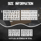 8 Pieces Letter Stencils Old English Reusable Plastic Calligraphy Letter Numeral