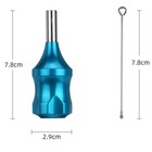 Light Blue 30mm Tattoo Zinc Alloy Cartridge Grip With 78mm Needle Plunger New