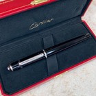 Cartier Rollerball Pen Diabolo Black Resin Palladium Finished Accents W box