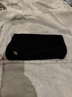 Vintage 1980s Black Velvet Evening Clutch Bag Rhinestone Brooch Detail Cocktail   