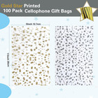 100 Pcs Star Printed 5 x 11  Gift Wrap Cello Cellophane Treat Bags Party Favor