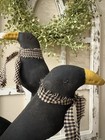 Handmade Primitive 9  Long Crow On 8    Stick Crock Pokes
