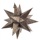 Vtg  Moravian Star Pierced Metal Votive Candle Pendant Hanging Light 10 5   