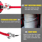 Portable Drill Winch 750 Lb Pulling Capacity With 40 Feet Alloy Steel Wire Rope 