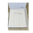 Hallmark Our Wedding Photo Album Pink White Striped Damask 3-ring Binder Boxed