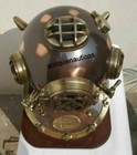18  Brass Antique Finish Divers Diving U s Navy Mark V Scuba Helmet With Base