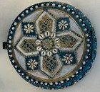 Vintage Antique Bohemian Glass Blue Art Trinket Ring Pill Box jar Moser