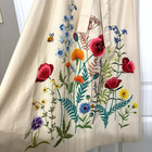 Handmade Embroidered Wild Flower Party Skirt Vtg 70s Wrap Maxi Cottage Prairie