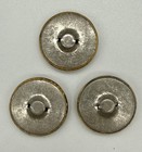 Antique Vtg Large Brass Metal Dome Floral Sewing Buttons X 3 Oversized