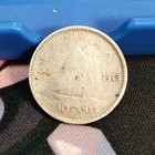 Canada 1943 Silver Dime Canadian 10 Cent Coin 80  Silver