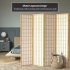 Oriental Furniture 6 Ft  Tall Window Pane Shoji Screen - Natural - 6 Panels