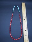 Antique Native American Navajo Coral Turquoise Heishi Bead Sterling Necklace 22 
