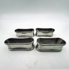 B   M Pewter Norway Rectangular Napkin Rings Holders Set Of 4 Colonial  Vintage