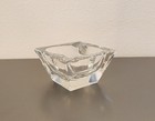 Vintage 1960s Small Lead Crystal Glass Square Ashtray