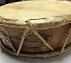 Vintage Native American Rawhide Drum With Hand Painted Dragonfly    