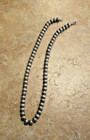 18  Splendid     Vintage Navajo Sterling Pearls Stamped Design Bead Necklace