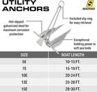 Utility Anchor With Slip Ring Shank  Hot-dipped Galvanized Steel  5e  For Boats 