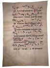 Early 1600 s  Illuminated Manuscript Antiphonal Leaf On Vellum  Music  18  X 13 