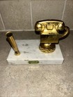 Vtg Italian Marble   Brass Telephone   Pen Rest Desk Set