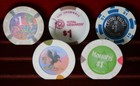 Usa Domestic Casinos  mixed Total 5 Used  1 Gaming Tokens chips  free Ship  t48
