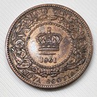 1861 Nova Scotia Half Cent Victoria Bronze Km  7 About Uncirculated