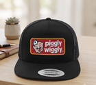 Piggly Wiggly Logo Embroidered Patch Trucker Hat Black Snapback Cap