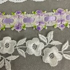 Vintage Trim Lot 7 33 Yards Purple Rose  Embroidered Floral   Lace Styles
