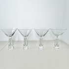 Set Of 4 Clear Glass Handmade Martini Glasses Cocktail Glasses