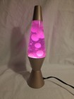 Lava The Original 14 5  Motion Lamp Pink Wax Clear Liquid Bronze Base Tested   
