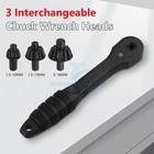 2-in-1 Ratchet Drill Chuck Key Wrench Universal Chuck Key Replacement For Drill