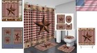 Rustic Texas Star Shower Curtain   Non-slip Rug Set - 72  For Country Bathrooms
