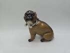 Antique Vintage Porcelain  Ceramic Pug Dog Statue Figurine 4  Tall Meissen  