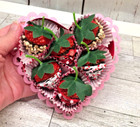 6 Fake Chocolate Dipped Strawberries Valentine s Day Heart Box Tiered Tray Decor