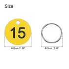 20pcs Number Tags 1-20 35mm Round Key Tags For House Lockers Yellow Black