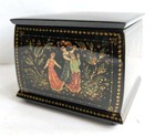 Russian Palekh School 5 Sided Vintage Lacquer Box Artist Signed
