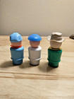 Lot Of 3 Vintage Fisher Price Little People -zookeeper  Engineer  Boat Captain